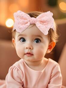 3条蕾丝蝴蝶结发带，粉色和白色网纱发带，柔软弹力尼龙发带，适合婴儿新生儿，可用于婚礼派对和宝宝日常佩戴。 - 彩色 - 查看 10