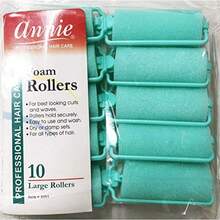 QY Annie Classic Foam Cushion Rollers 1053 10 Count Green Large 1 Inch  1613 - như hình ảnh - Xem 2