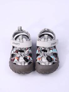 Summer New Hollow-Out Children's Sports Sandals, Casual Comfortable Toddler Girls Beach Shoes For 1-3-6-12 Years Old, Breathable Boys Closed Toe Sandals For Infant & Kids - Grey - View 3