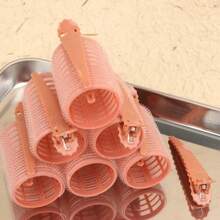 Kit 6 Large Hair Curlers + 6 Clips, DIY Styling Tool, One Size 6.3x4 CM - Màu Hồng baby - Xem 5