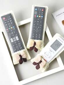 1/3/5pcs Starry Sky Air Conditioning TV Remote Control Cover, Small Bear Fabric Remote Control Cover, Remote Control Dust Cover - Multicolor - View 3