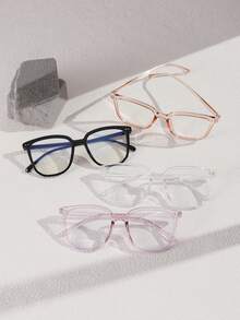 4 件装女士轻薄亚克力方形相框，休闲撞色设计，时尚百搭，适合返校季和 Y2K 风格配饰 - 彩色 - 查看 11