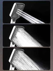 1pc High Pressure Square Shower Head, High Water Flow Rate, Suitable For Home Bath, Water Heater Use