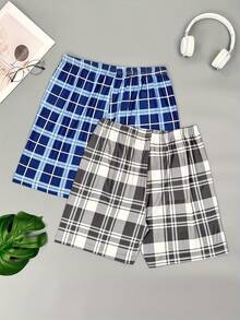 2-Pack Men's Pajamas Shorts - Sizes S-2XL - Xanh và xám - Xem 8