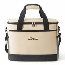 1pc Elegant Portable Multifunctional Camping Picnic Bag, Large Capacity, Suitable For Outdoor Picnics, Waterproof Storage Bag, Essential For Spring Outings, Large Capacity Camping Picnic Bag, Outdoor Utensil Storage Bag, Can Be Handheld Or Backpack, Multi-Layer Compartment Design - Beige Large - View 1