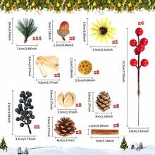 42 Peças Galhos Artificiais de Pinheiro com Agulhas de Pinheiro e Bagas Vermelhas, Pinhas Artificiais de Natal, Hastes com Bagas, Suprimentos para Fazer Coroas de Natal, Decoração de Casa, Artesanato, Decorações de Natal, Decoração de Quarto, Inverno