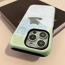 1 funda para teléfono móvil con impresión a color sin pérdida de 360 grados, diseño de gato durmiendo, a la moda, simple, dos en uno, anticaídas, a prueba de golpes, de cobertura completa, adecuada para APPLE 16 Pro Max/16 Pro/16 Plus/16/15/14/13/12/11. Bonita y moderna, es una buena opción para diversos festivales. - Blanco - Ver 3