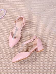 Giày cao gót thời trang mới năm 2026 dành cho nữ sinh trung học, giày cao gót kiểu công chúa năng động, thích hợp cho học sinh biểu diễn. - Hồng - Xem 3