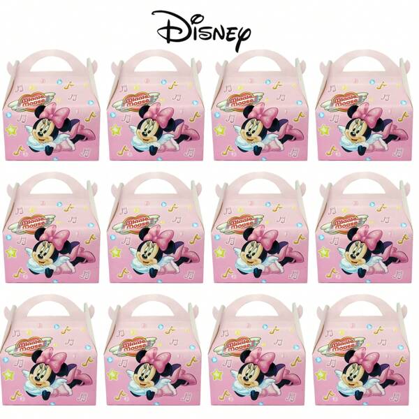 Disney 12pcs Disney Minnie Mouse Theme Party Gift Boxes, Birthday Party Supplies