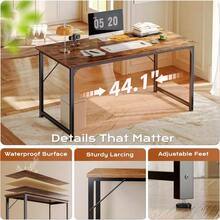 47 X 24 Inch Computer Desk With Deeper Desktop Gaming Office Writing Work Desk For Home Office Study Bedroom Work From Home Metal Frame Rustic Brown - Nâu mộc mạc - Xem 7