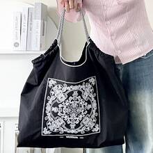 Women Shoulder Bags - 深灰色景泰藍荷 - 查看 2