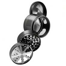 4-Layer Zinc Alloy Herb Grinder – 60mm Compact Design With Skylight & Bolt Pattern, Ultra-Smooth Grinding For Home, Travel, Or Parties | Christmas Gift-Ready Packaging - 黑色 - 查看 3