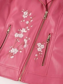 Women's Vintage PU Locomotive Jacket (Embroidered) - The Perfect Jacket For Everyday Casual Wear, Both Elegant And Stylish For The Spring And Fall Seasons