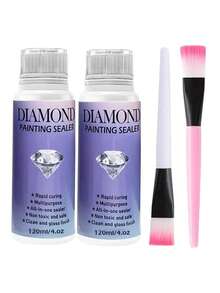 Diamond Painting Sealant Fixation Glue - Diamond Painting Puzzle Artwork Dedicated Solidifying Glue Sealant, Anti-Falling Diamond Fixative Brightening Agent, DIY Diamond Painting Tool, Brush Included
