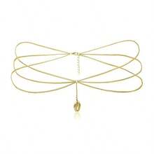 1pc Women's European & American Style Waist Chain With Seashell Pendant, Multilayer Rhinestone Chain Belt, 105cm Length, Suitable For Halloween, Christmas, Party, Wedding, Everyday Wear Fall, Autumn, Halloween