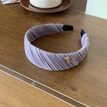 1 件简单百搭的褶皱面料头带，优雅时尚的宽边公主头带发饰，女士高端独特配饰，适合日常服装搭配、购物、旅行、温柔风格、返校季发饰、发带、发箍 - 彩色 - 查看 7