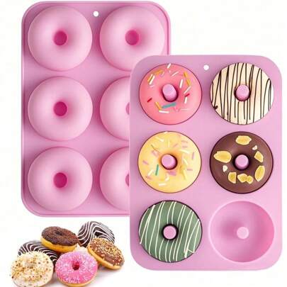 1pc High Temperature Resistant Silicone Donut Mold | Creative Six-Cavity Donut Mold, Suitable For DIY Cake Baking And Chocolate Making | Non-Stick, Reusable | Oven And Microwave Friendly,Ideal For Holiday Baking, Kids' Birthday Parties, And Family Gatherings - & Functional,Halloween, Christmas