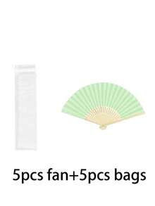 10pcs Summer Essential Handheld Fan Plain Paper Fan Blank Painting White Colorful Folding Fan Handmade Craft Materials Hand Fan Cooling Fan Wedding Decoration Rave Accessories - Multicolor - View 30