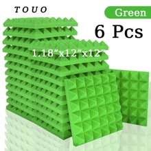 TOUO 金字塔吸音泡沫板 6-48 块，8 种颜色，高密度隔音泡沫 12 英寸 X 12 英寸 X 2 英寸 / 12 英寸 X 12 英寸 X 1.18 英寸，适用于墙壁、工作室、鼓室、办公室的隔音和声学处理 - 彩色 - 查看 21