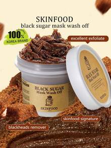 Skinfood 黑糖面膜 顆粒質地 磨砂洗脫式面膜 柔滑乳霜 煥膚保養 深層清潔 溫和去角質 毛孔淨化 韓國化妝品 120g/4.23oz - 120g/4.05fl. oz. - 查看 1