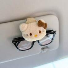 Sanrio Super Cute Kitty Car Glasses Clip, Sunglasses, Sunglasses Storage Wonder, Sun Visor, Glasses Stand, Magnetic Attraction