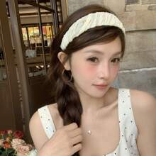 1 件简单百搭的褶皱面料头带，优雅时尚的宽边公主头带发饰，女士高端独特配饰，适合日常服装搭配、购物、旅行、温柔风格、返校季发饰、发带、发箍 - 彩色 - 查看 11