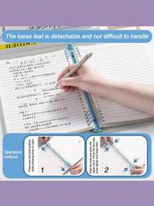 120 páginas A5 Cuaderno grande con capacidad suave transparente, páginas interiores rayadas, bordes perforados, encuadernación espiral extraíble, diseño impermeable - Ideal para suministros de oficina diarios y estilo minimalista, regalo perfecto para amantes de la música, Cuaderno de música | Cuaderno minimalista | Cuaderno impermeable