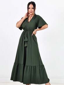 LONG SUMMER DRESS - 軍綠色 - 查看 2