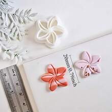 2 Sizes Embossed Flower Shape Clay Earring Cutters Spring Green Plant Clay Molds Polymer Clay Cutting Molds For DIY Necklace Jewelry Pendant Making Soft Pottery Clay Stamping Tools