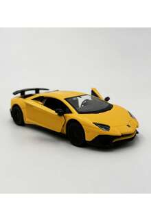 Lamborghini 1:36 比例压铸兰博基尼 Aventador - 哑光黄色，后轮驱动，滑行平稳，可开启车门，精细复制，适合男孩和女孩的玩具，收藏品和装饰品，圣诞节、万圣节、生日礼物 - 啞黃 - 查看 11