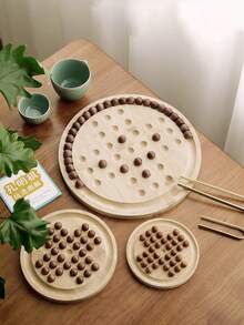 Wooden Kongming Chess - A Solitary Strategy Game With Standalone Pieces Providing Training. Independent Single Player Xiangqi Kongming Xiangqi Wooden Toy, Classic Independent Diamond Chess, Single Player Chess Board Game, Logic Thinking Training, Relaxing Toy With Storage