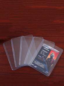 5/10/20张透明游戏卡PVC保护套星卡套收纳套古卡防水硬塑料卡套 - 白色 - 查看 3