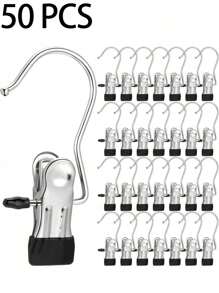 10/30/40 Pieces Of Stainless Steel Clothes Clip, Simple Stainless Steel Hook Clip,Stainless Steel Clips,Back To School Must Haves,Laundry Pegs With Hooks,(Coat) Hanger,Interior ,Portable Hanging Clothes Clip, Wardrobe Storage Racks, Clothes Hangers Easter Decorations, Mother's Day Clothing Spring Decorations, Holiday Decorations,Hanger Dress Pants Shoes Jeans Boots Skirt