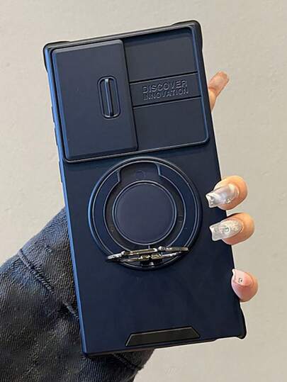 适用于三星 Galaxy S26 Ultra、S25、S24、S23、S22 Ultra、S25、S24、S23 Plus、A54、A55、A56 的手机壳，带滑动摄像头盖 + [全方位摄像头保护]，配备 360° 旋转指环支架、磁吸车载支架，哑光质感防震保护壳