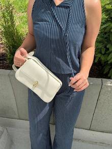 Jeta Ari Women's Summer Striped Spaghetti Strap Top & Pants Casual 2 Pieces Set - Navy Blue - View 5