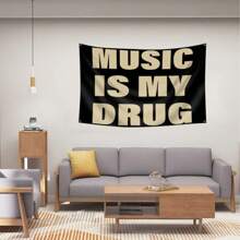 1pc-MUSIC IS MY Music Abstract Cartoon Art Design Tapestry Color Wall Hanging Flag Halloween Decor Fall Decor Home Decor Halloween Decorations Halloween Decoration Room Decor