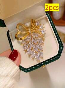 1 件优雅蝴蝶结锆石胸针，防滑西装装饰配件，高档女士胸花别针 - 完美的礼物情人节礼服配饰别针用于衣服包饰背包用于学校办公室配饰衬衫夹克珠宝圣诞节万圣节衣服别针有趣可爱的教师礼物万圣节配饰教师节服装配饰包饰 - 彩色 - 查看 8