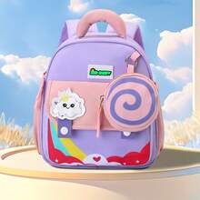 Light Weight Backpacks Cartoon Large Capacity School Bags For Kindergarten - Violet - View 1
