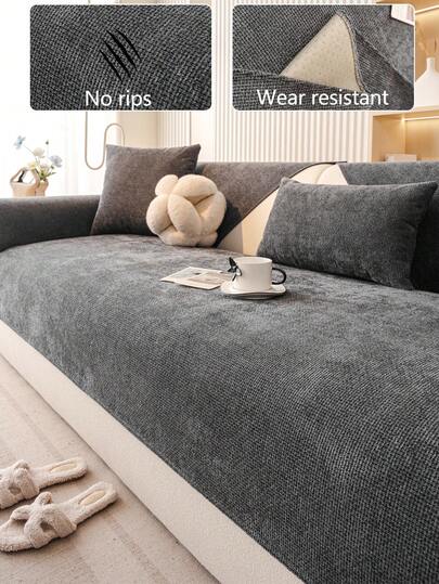 1pc All-Season Sofa Cushion Cover, Modern Minimalist Anti-Slip Sofa Seat Pad, Waterproof Dust-Proof Washable Sofa Slipcover, Soft & Fade-Resistant, Pet-Friendly, Fits L-Shaped Sofa And 1/2/3/4 Seater Sofa