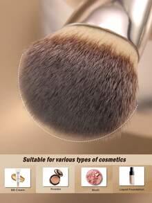 Chuang M Cai Beauty 1pc Foundation Brush, Liquid Foundation Brush, Ultra Soft, Professional Makeup Tool, Suitable For Daily Facial Makeup - White - View 2