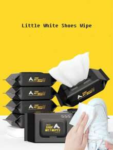 1 Pack/2 Packs/3 Packs Of Shoeshine Wipes, 80 Pumps, Small White Shoes, No-Wash, Stain Removal, Sports Cleaning Wipes - Multicolor - View 2