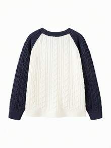 mini bala 儿童学院风毛衣 2025 秋季柔软保暖套头衫 - 藍紫 - 查看 5