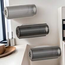 1pc Garbage Bag Holder, Kitchen Trash Bag Storage Box, Wall-Mounted Bathroom Trash Bag Dispenser - Multicolor - View 2