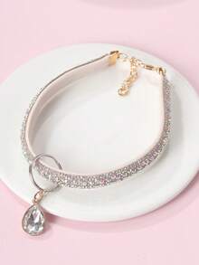 1 chiếc mặt dây chuyền hình dấu chân thú cưng thời trang và thanh lịch, đính đá, thích hợp cho mèo và chó nhỏ làm phụ kiện trong nhà và ngoài trời (không thích hợp cho chó lớn) - trắng - Xem 6