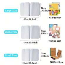 [预切自粘书膜] 10 件自粘书套，透明磨砂防水书膜，防尘书套，返校学习用品，预切书套（随机图案），用于学校用品，返校