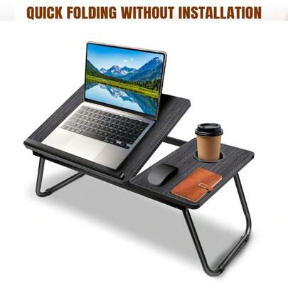 Royalswill Laptop Table, Laptop Desk With Foldable Legs And Cup Holder, Laptop Pad, Bed Laptop Stand, Large Laptop Tray, Suitable For Sofas And Beds, Suitable For Sofas, Beds, Gardens And Balconies