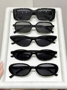 5pcs Cat Eye Hot Girl Style Cool Hip Hop Women Fashion Glasses Combination For Musical Festival Street-Photography Bar Club Accessories Beach Accessories For Women Glasses Shades For Summer Beach Vacation,Outdoor,Travel ,Back To School,Preppy Style,School Look