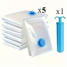 Bộ 10 túi đựng đồ nén chân không, túi trong suốt chất lượng cao đựng đồ dùng du lịch cần thiết, quần áo, chăn ga gối đệm, chăn, túi nén không dùng điện - Nhiều màu - Xem 7