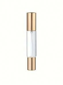 1 件装两用香水护肤喷雾瓶 - 透明玻璃，可重新填充，方便旅行，配有金色盖子和球，便携办公室和外出必备