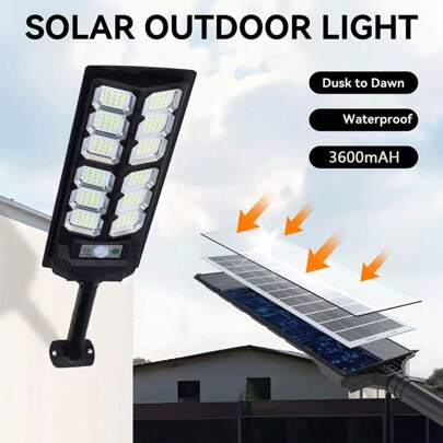1/2pcs Solar Street Light 192LED Solar Lights Wide Angle Motion Sensor Dusk To Dawn Perfect For Commercial Area, Parking Lot, Yard Lighting, Outdoor Solar Lights Large Size